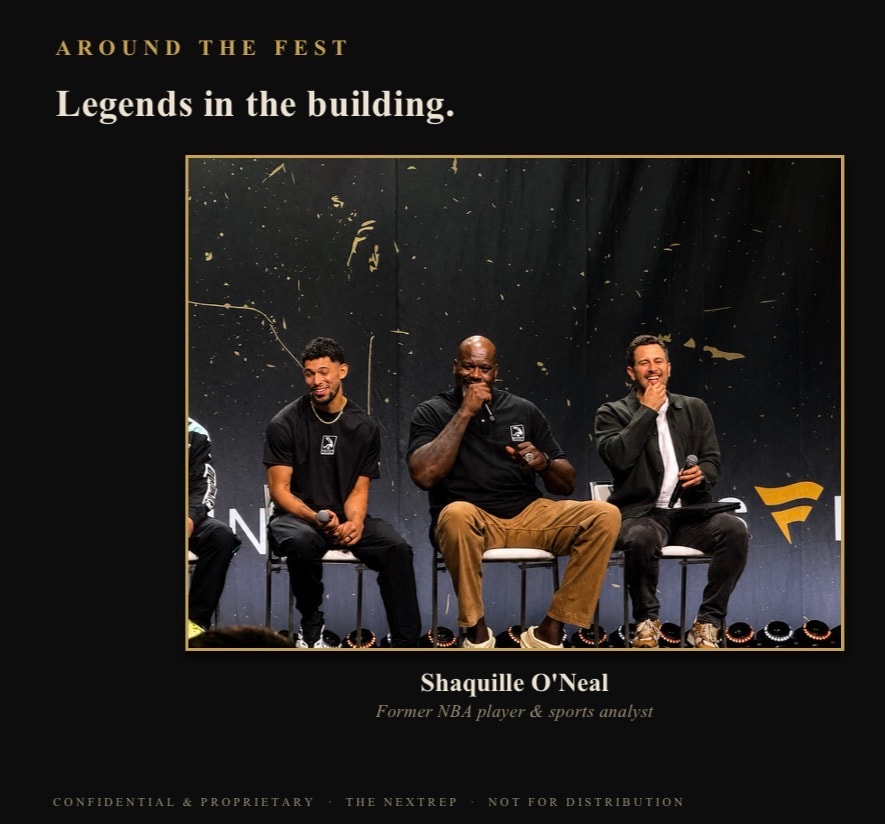 Shaquille O'Neal and panelists at Fanatics Fest